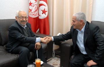 Rencontre entre Houcine Abassi, Rached Ghannouchi et Mustapha Ben Jaâfar, lundi 12 août