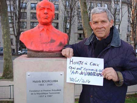 Le buste de Habib Bourguiba vandalisé à Paris
