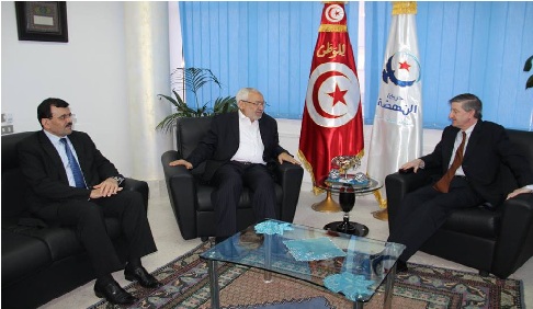 Tunisie - Rached Ghannouchi reçoit Jacob Walles