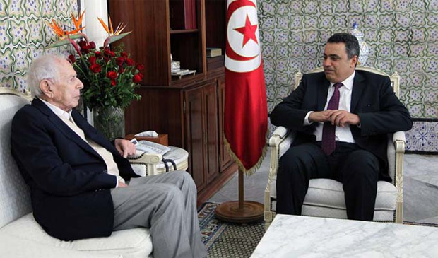Tunisie - Mehdi Jomâa reçoit Jean Daniel, l'éditorialiste et fondateur du Nouvel Observateur