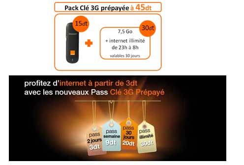 Orange lance de nouveaux Pass internet  partir de 3dt seulement avec la Cl 3G prpaye
