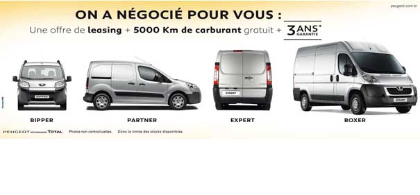 Carburant offert et conditions de financement avantageuses pour lachat dun vhicule utilitaire Peugeot
