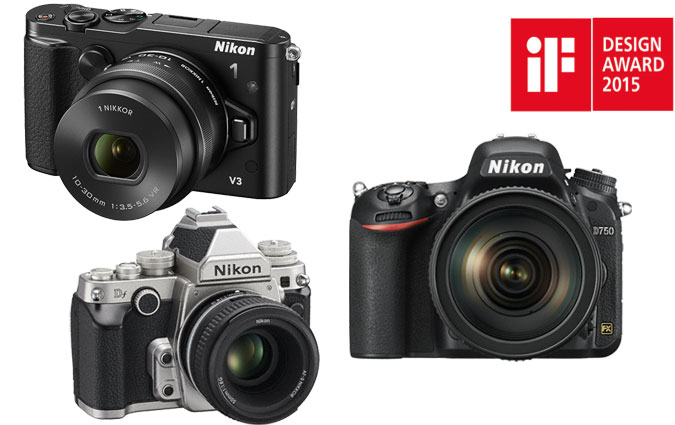 Les reflex numriques Nikon 1 V3, DF et D750 rcompenss par des IF Product Design Award