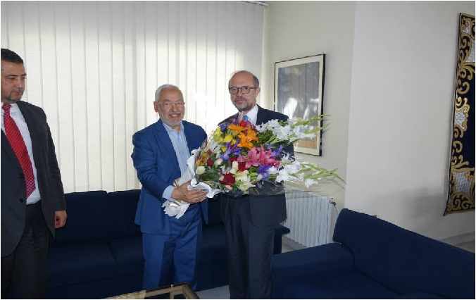 Rached Ghannouchi prsente ses condolances  l'ambassadeur d'Espagne