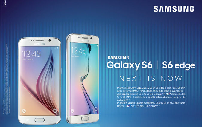 Chez Tunisie Telecom : Profitez des Samsung Galaxy S6 et S6 Edge sur le rseau 3G++ prfr des Tunisiens !