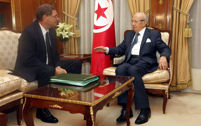 Runion entre Bji Cad Essebsi et Habib Essid