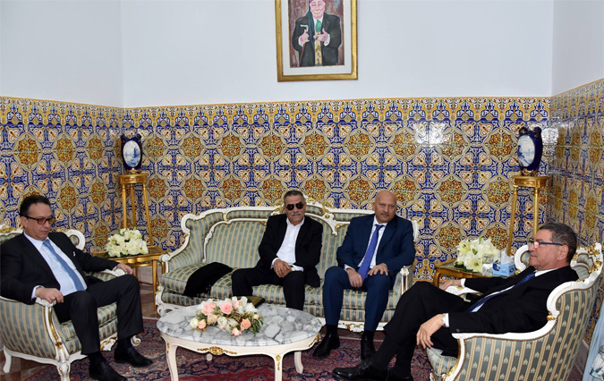 Habib Essid s'entretient avec HCE, Ridha Belhaj et Khemaïes Ksila