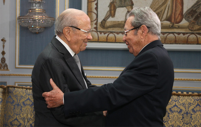 Bji Cad Essebsi s'entretient avec Mansour Moalla
