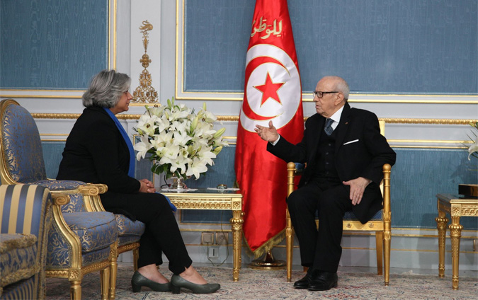 Bji Cad Essebsi reoit Basma Khalfaoui
