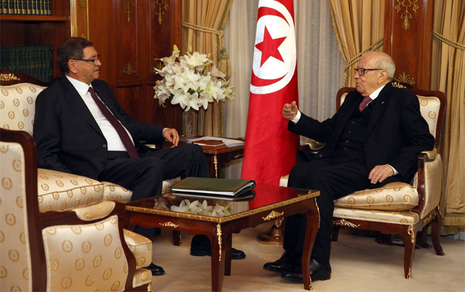 Runion entre Bji Cad Essebsi et Habib Essid
