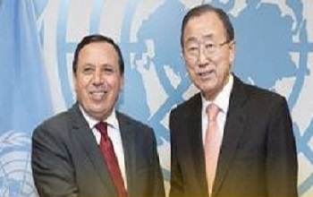 New York - Khemaies Jhinaoui s'entretient avec Ban Ki-moon 