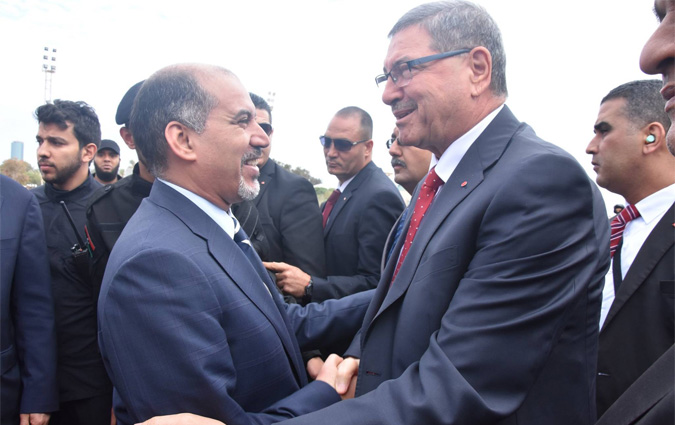 Habib Essid en visite officielle  Tripoli
