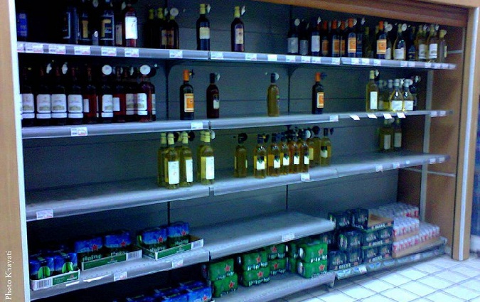 Photo du jour : En prvision de ramadan, le rayon alcool des centres commerciaux dvalis