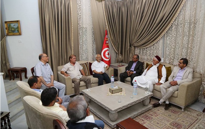 Rached Ghannouchi reoit des notables de la tribu libyenne  El Abidet  