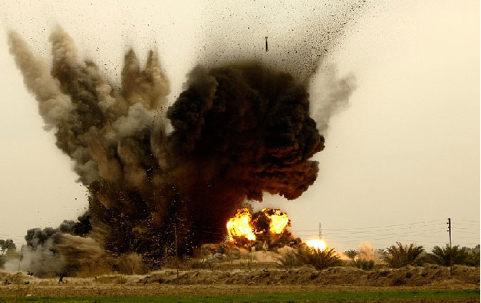Explosion d'une mine  Semmama prs d'un champ ptrolier
