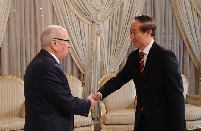 Bji Cad Essebsi reoit Wang Jiarui


