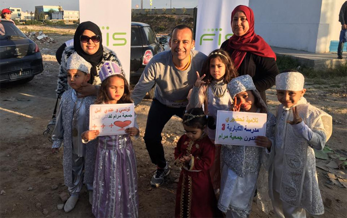 Brahim, Adi, Abbou et Cherni participent  une course de 7 km pour soutenir l'association Maram

