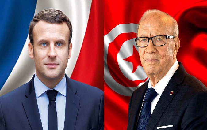 Bji Cad Essebsi flicite Emmanuel Macron 