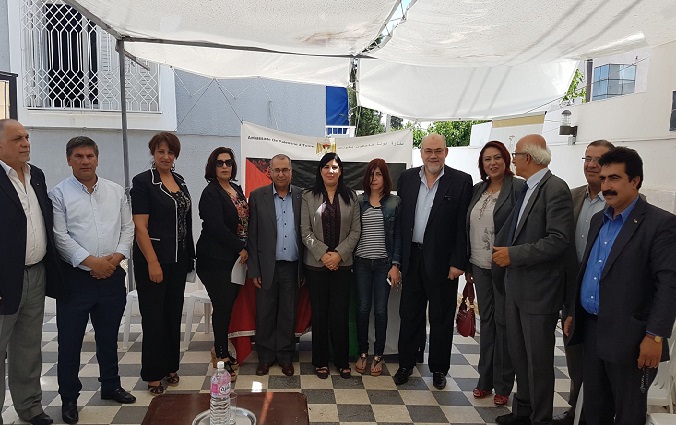 Abir Moussi rend visite  l'ambassade de Palestine