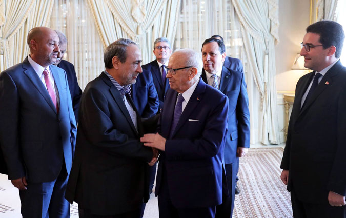 Bji Cad Essebsi reoit  Carthage le prsident du Haut Conseil d'tat libyen