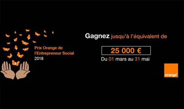 Vous avez jusquau 31 mai pour candidater au Prix Orange de lEntrepreneur Social en Afrique et au Moyen-Orient sur entrepreneurclub.orange.com

