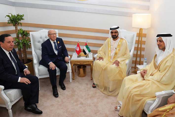 Bji Cad Essebsi sentretient avec Mohamed Ben Rached Al Maktoum

 