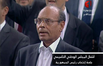 Candidat unique à la présidence, Moncef Marzouki élu à 75 % 