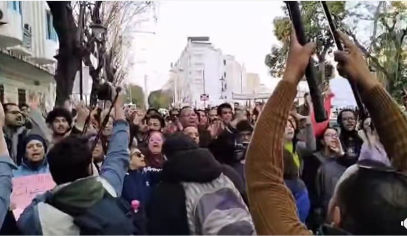 Tunis - Manifestation de soutien à Ahmed Souab