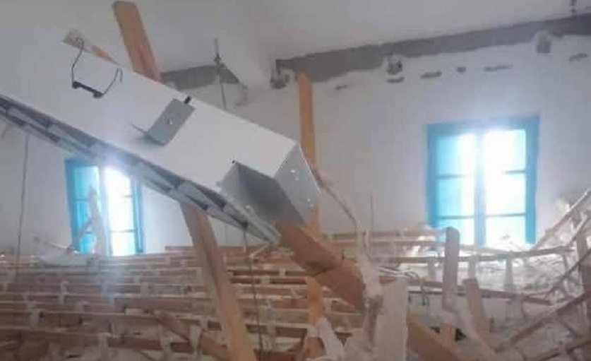 Lycée de Thibar : un plafond s’effondre, le pire évité