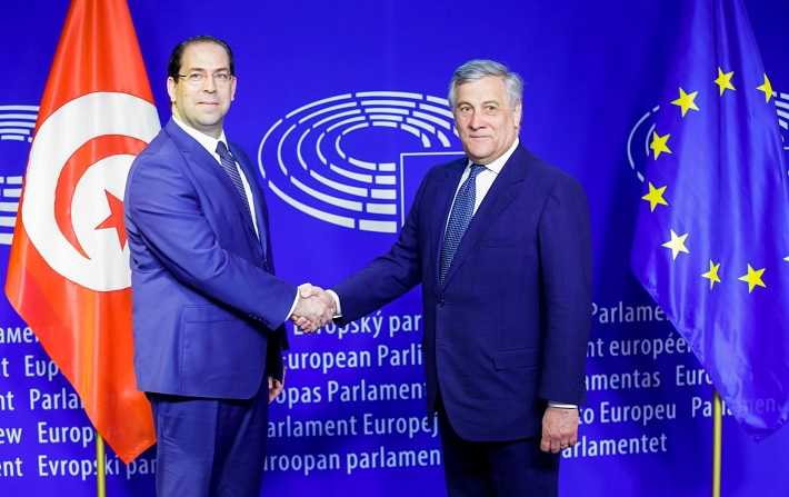 Youssef Chahed aux cts dAntonio Tajani : jespre que la liste noire sera de lhistoire ancienne

