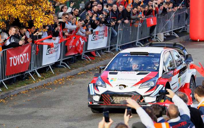 Lquipe Toyota Gazoo Racing clbre son titre de champion du monde des Rallyes 2018