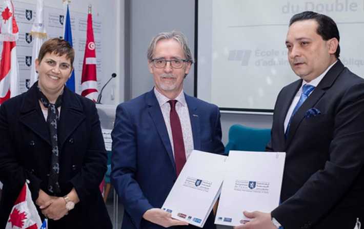 Universit europenne de Tunis : Officialisation de la double diplomation avec lEnap Canada 
