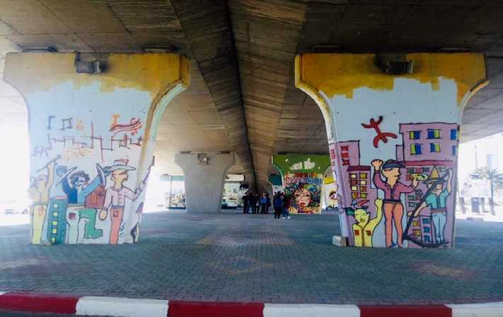 En photos : Les fresques du pont de la Rpublique reprennent des couleurs