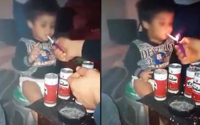 Enfant consommant de lalcool et fumant une cigarette : Une enqute ouverte


