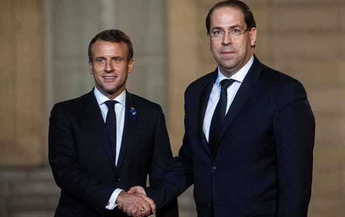 Youssef Chahed remet  Emmanuel Macron la lettre de Kas Saed

