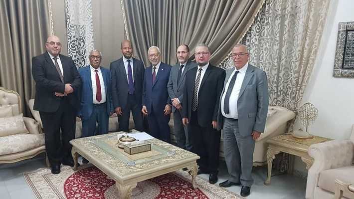 Rached Ghannouchi reoit une dlgation du parti islamiste algrien MSP

