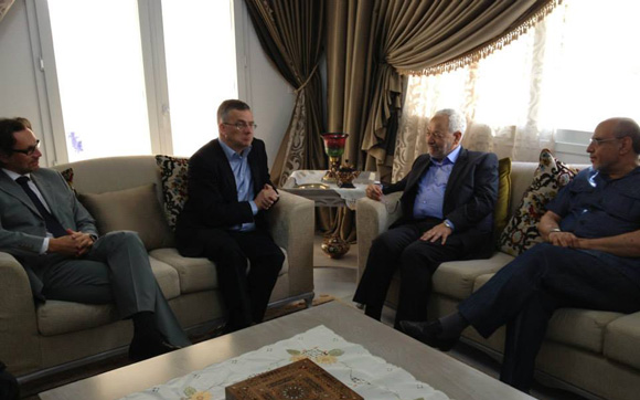Tunisie - Rencontre entre Rached Ghannouchi et le Commissaire allemand pour les droits de l'Homme