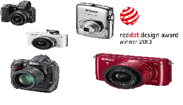 Cinq appareils photo numériques Nikon récompensés par des prix «Red Dot Award 2013»