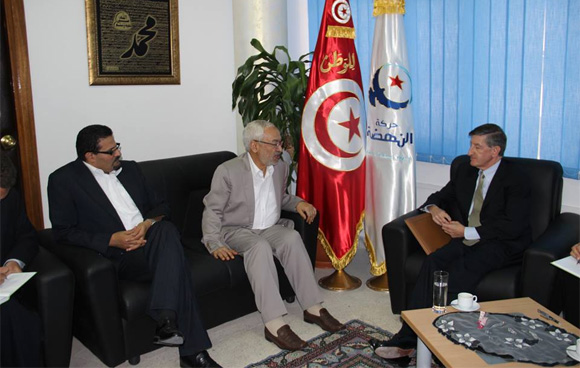 Ghannouchi rencontre les ambassadeurs des Etats-Unis et d'Allemagne à Tunis