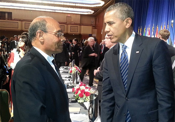 Moncef Marzouki s'entretient avec Barack Obama à New York