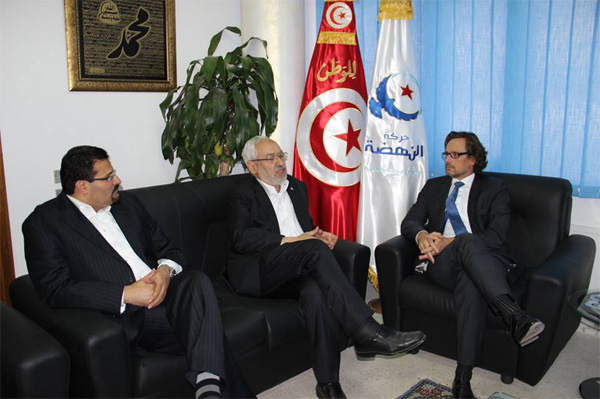 Rached Ghannouchi rencontre l'ambassadeur d'Allemagne en Tunisie