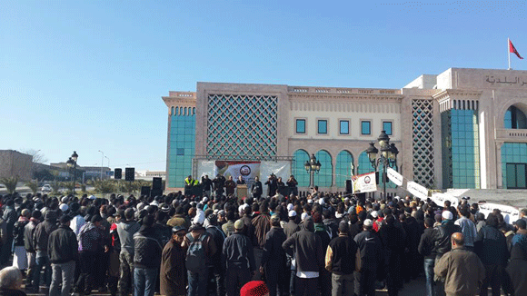 Manifestation restreinte d'Ansar Chariâa à la Kasbah