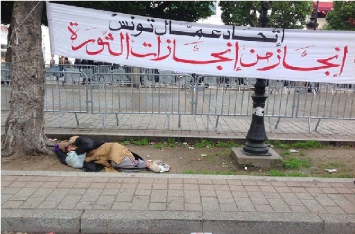 Photo du jour : Les SDF, un des acquis de la révolution...