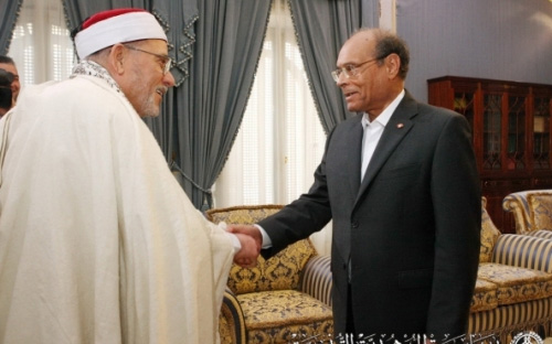 Tunisie - Moncef Marzouki reçoit le Mufti Hamda Saïed