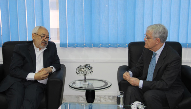 Rached Ghannouchi s'entretient avec l'ambassadeur d'Espagne à Tunis