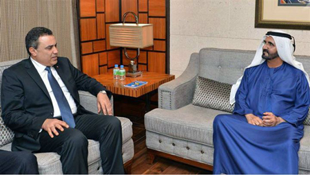 Cheik Ben Al Maktoum reçoit Mehdi Jomâa à Dubaï