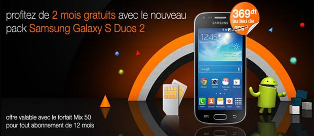Orange Tunisie offre deux mois d’abonnement gratuits avec le nouveau pack Samsung Galaxy S Duos 2