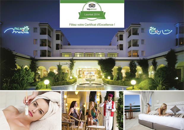Tunisie - L'hôtel El Mouradi Palm Marina Sousse reçoit le Certificat d'Excellence TripAdvisor pour 2014