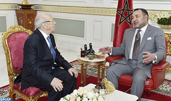 Tunisie- Le Roi Mohammed VI reÃ§oit BÃ©ji CaÃ¯d Essebsi et la famille Hached