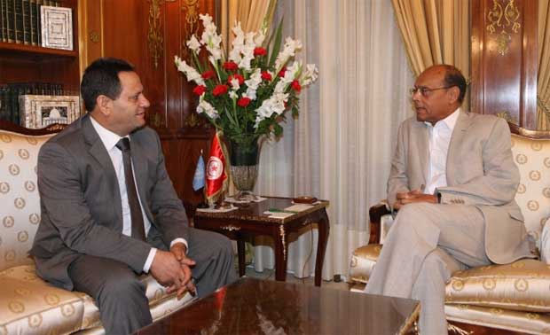 Moncef Marzouki reçoit Néji Bghouri à Carthage